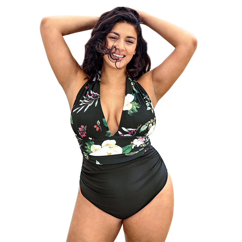 Black Women's Plus Sized Swimsuit