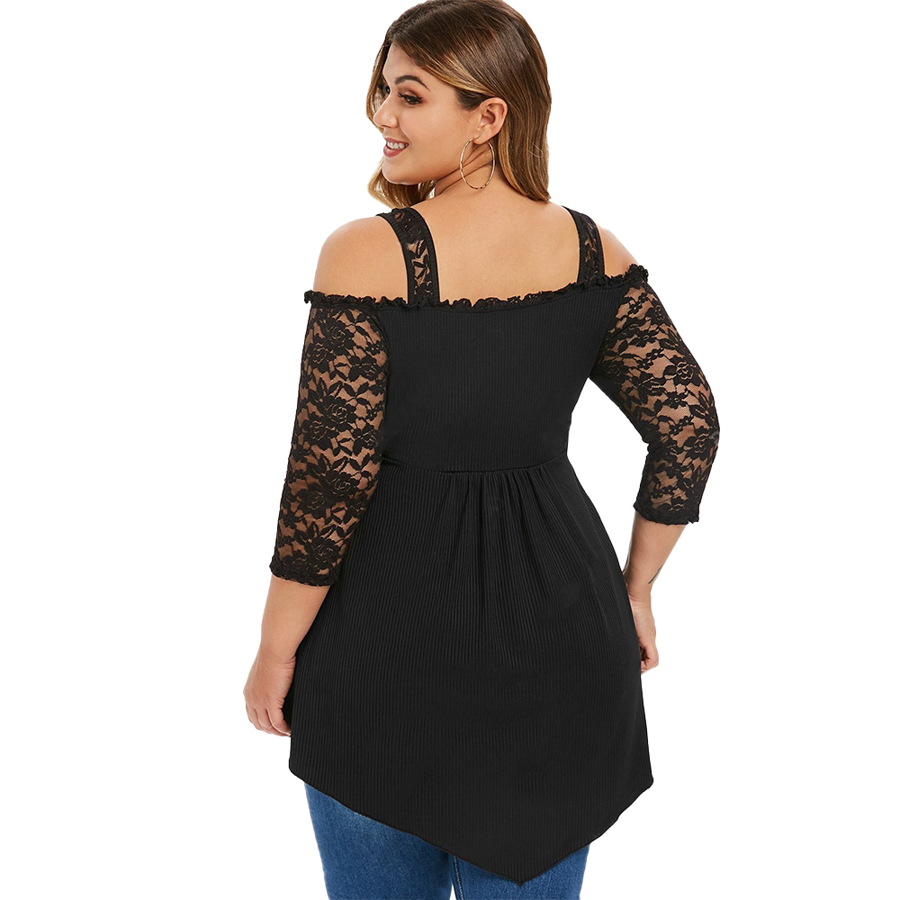 Women's Plus Size Laced Top